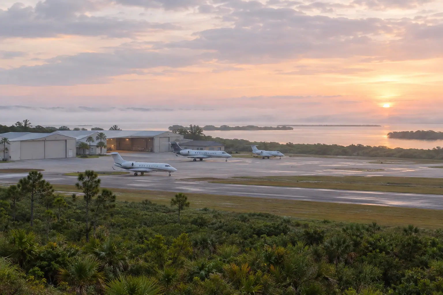 Private jets at Tampa Executive Airport